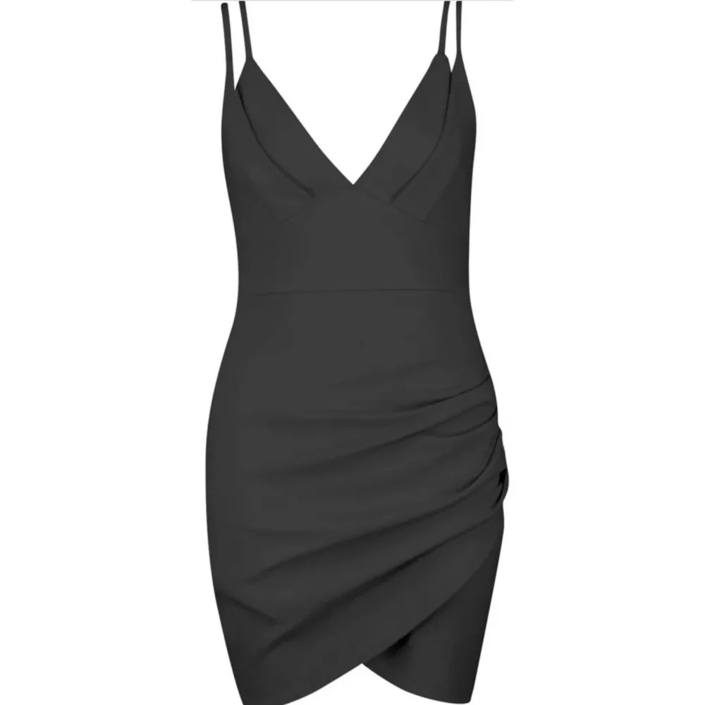 Boohoo Strappy Wrap Skirt Micro Mini dress Black Size 10 - Picture 3 of 13